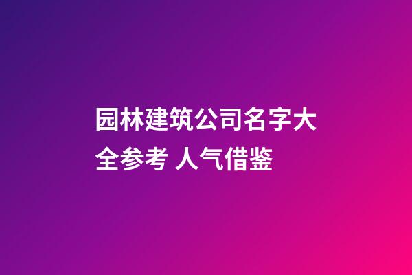 园林建筑公司名字大全参考 人气借鉴-第1张-公司起名-玄机派